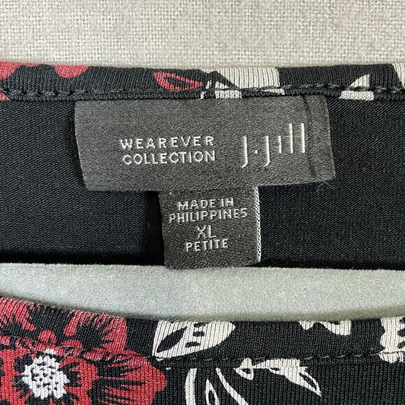 J Jill Dress Wearable Collection Black Floral Tunic - Picture 3 of 7